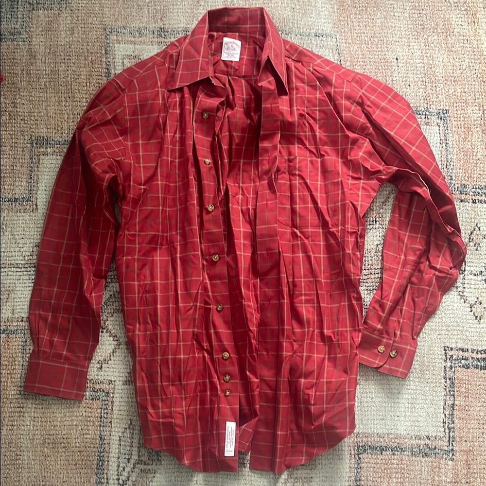 Brooks Brothers Red Plaid Men's Shirt (size small)